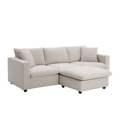 Modern Sectional Chaise Sofa w/ Chaise Ottoman 100" (4 Colors)