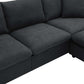 Modern Sectional Chaise Sofa Convertible Ottoman 4 Colors (100")