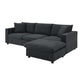 Modern Sectional Chaise Sofa Convertible Ottoman 4 Colors (100")