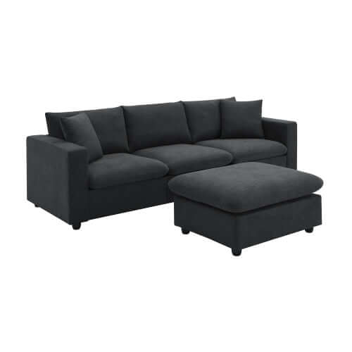 Modern Sectional Chaise Sofa w/ Chaise Ottoman 100" (4 Colors)