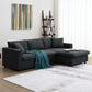 Modern Sectional Chaise Sofa Convertible Ottoman 4 Colors (100")