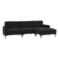 MCM Velvet Sectional Sofa with Ottoman in Gray or Black 104"