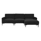 MCM Velvet Sectional Sofa with Ottoman in Gray or Black 104"