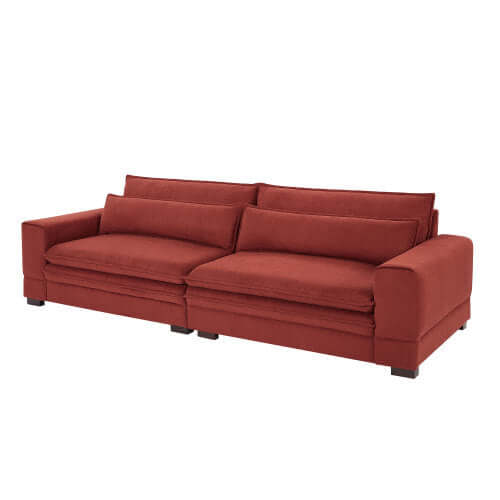 Modern Low Profile Fabric 4 Seater Sofa Couch 104" (4 Colors)