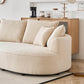 Modern Curved Sectional Chaise LF Sofa in Sherpa Fabric 123" (2 Colors)