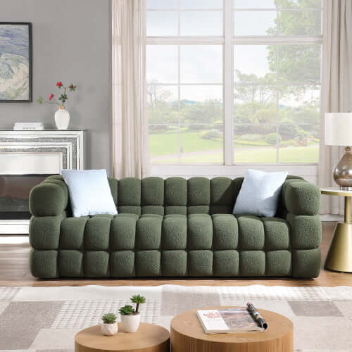 Modern Tufted Marshmallow Boucle Sofa (3 Colors)