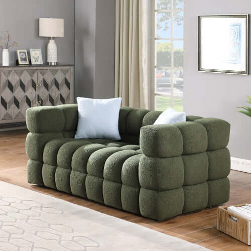 Modern Tufted Marshmallow Boucle Sofa (3 Colors)