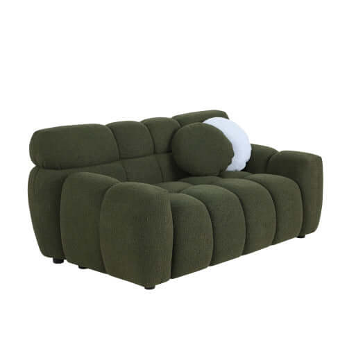 Modern Marshmallow Tufted Boucle Fabric Sofa