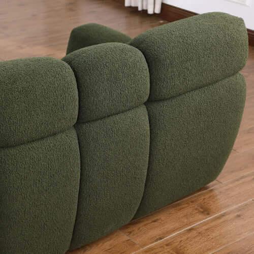 Modern Marshmallow Tufted Boucle Fabric Sofa