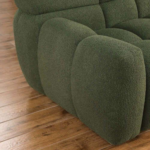 Modern Marshmallow Tufted Boucle Fabric Sofa