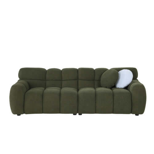 Modern Marshmallow Tufted Boucle Fabric Sofa