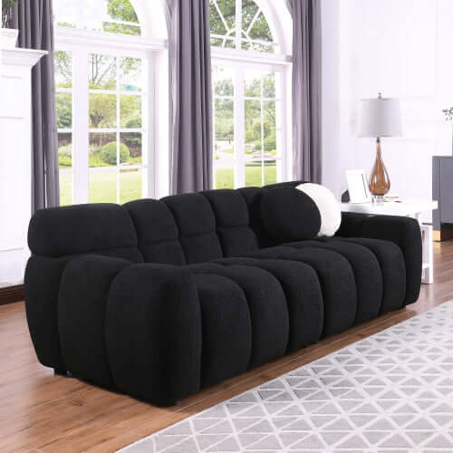 Modern Marshmallow Tufted Boucle Fabric Sofa