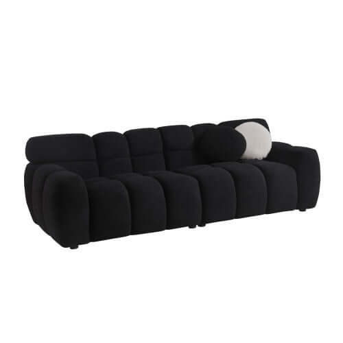 Modern Marshmallow Tufted Boucle Fabric Sofa