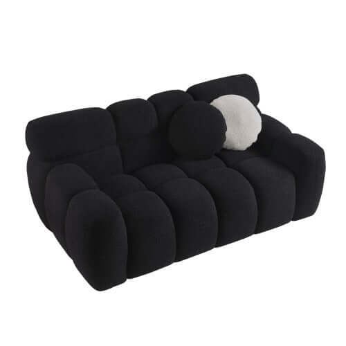 Modern Marshmallow Tufted Boucle Fabric Sofa