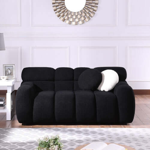 Modern Marshmallow Tufted Boucle Fabric Sofa