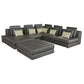 Modular Corner Sectional Sofa with Movable Ottoman in Brown or Black (113")