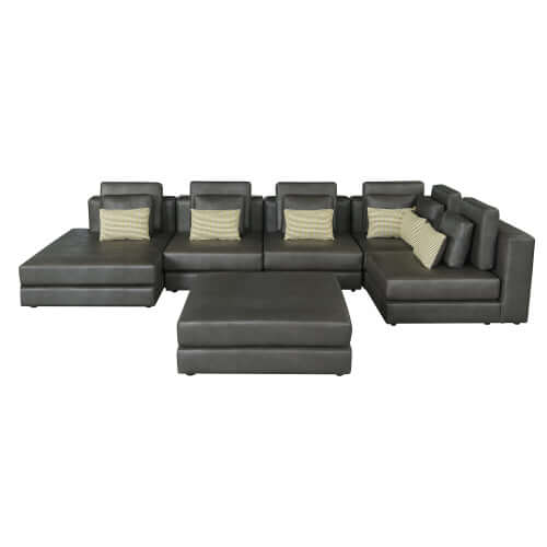 Modular Minimalist U Shape Sectional Sofa w/ Ottoman 113" (2 Colors)