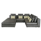 Modular Corner Sectional Sofa with Movable Ottoman in Brown or Black (113")