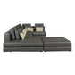 Modular Corner Sectional Sofa with Movable Ottoman in Brown or Black (113")