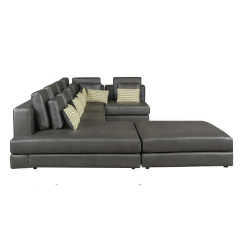 Modular Minimalist U Shape Sectional Sofa w/ Ottoman 113" (2 Colors)