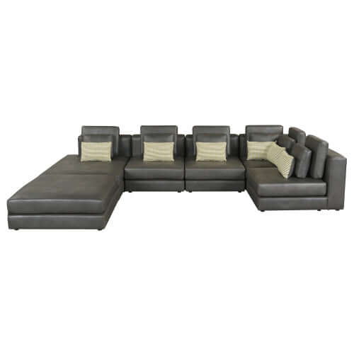 Modular Minimalist U Shape Sectional Sofa w/ Ottoman 113" (2 Colors)