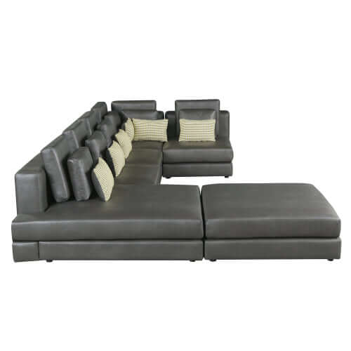 Modular Minimalist U Shape Sectional Sofa w/ Ottoman 113" (2 Colors)