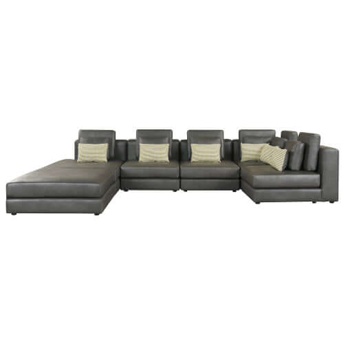 Modular Minimalist U Shape Sectional Sofa w/ Ottoman 113" (2 Colors)