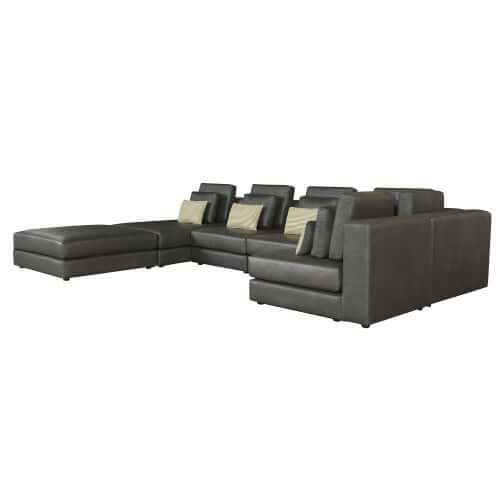 Modular Minimalist U Shape Sectional Sofa w/ Ottoman 113" (2 Colors)