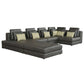 Modular Corner Sectional Sofa with Movable Ottoman in Brown or Black (113")