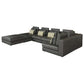 Modular Corner Sectional Sofa with Movable Ottoman in Brown or Black (113")