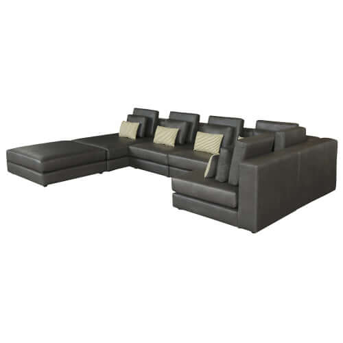 Modular Minimalist U Shape Sectional Sofa w/ Ottoman 113" (2 Colors)