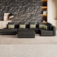 Modular Corner Sectional Sofa with Movable Ottoman in Brown or Black (113")