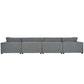 Large Modular 5 Seat Sectional Cloud Sofa with Ottoman, Beige or Gray (176")