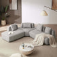 Modern Modular 3-piece Sectional Boucle Sofa in Beige or Gray