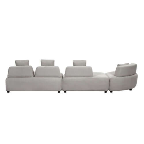 Modern Modular 3-piece Sectional Boucle Sofa in Beige or Gray