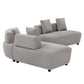 Modern Modular 3-piece Sectional Boucle Sofa in Beige or Gray