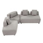 Modern Modular 3-piece Sectional Boucle Sofa in Beige or Gray