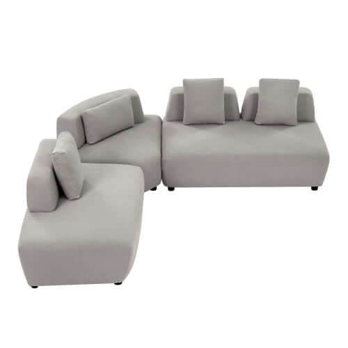 Modern Modular Sectional Boucle Fabric Sofa 92