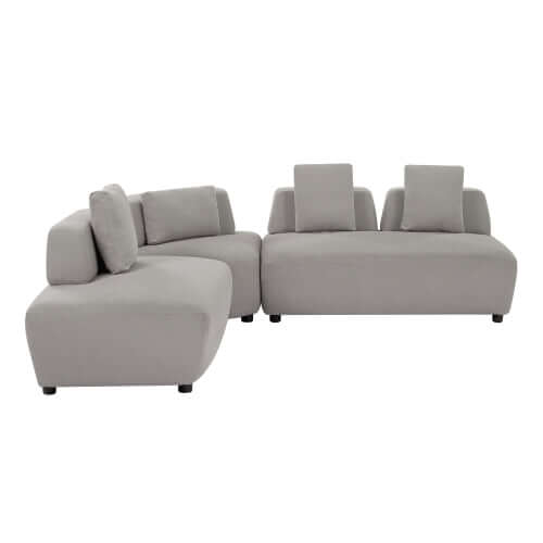 Modern Modular 3-piece Sectional Boucle Sofa in Beige or Gray