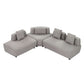 Modern Modular 3-piece Sectional Boucle Sofa in Beige or Gray