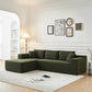 Modern Low Pro Sherpa Foam Sectional LF Chaise Sofa 104" (4 Colors)