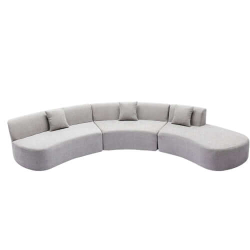 Modular Curved Sectional Sofa Chenille Fabric 136.6 (3 Colors)