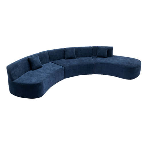 Modular Curved Sectional Sofa Chenille Fabric 136.6" (3 Colors)