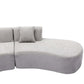 Modular Curved Sectional Sofa Chenille Fabric 136.6" (3 Colors)