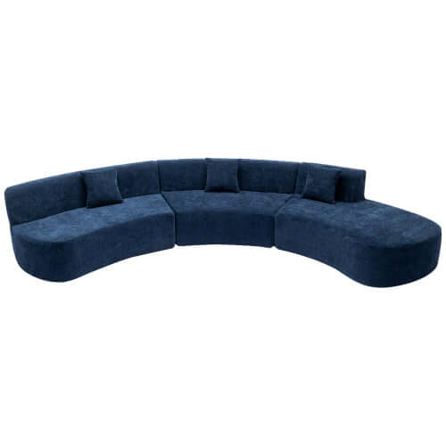 Modular Curved Sectional Sofa Chenille Fabric 136.6" (3 Colors)