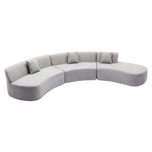 Modular Curved Sectional Sofa Chenille Fabric 136.6" (3 Colors)