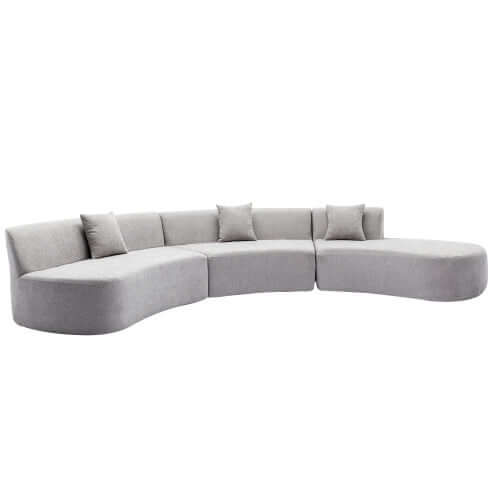 Modular Curved Sectional Sofa Chenille Fabric 136.6" (3 Colors)