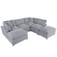 Modern Plush U-Shape Modular 2 Ottoman Sectional Sofa 134" (2 Colors)