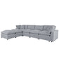 Modern Plush U-Shape Modular 2 Ottoman Sectional Sofa 134" (2 Colors)