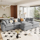 Modern Plush U-Shape Modular 2 Ottoman Sectional Sofa 134" (2 Colors)